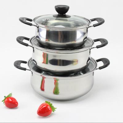 China Sustainable Kitchenware Stainless Steel Cookware Set 16/18/20/22/24/26/28/30cm for sale