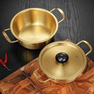 China High Quality Viable Stainless Steel Ramen Pot, Hot Pot, Korean Fried Pot Lid Noodle Pot for sale