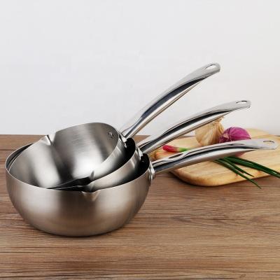 China Traditional Japanese Pan Butter Sugar Melting Pot Yukihira Stainless Steel Sustainable Milk Pan for sale