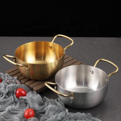 China Restaurant Kitchen Cookware Stainless Steel Soup Pot Mini Hot Pot Wholesale Cooking Viable Korean Pots for sale