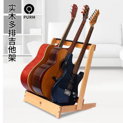 China Gutiar Acoustic Handmade Custom Hardwood Guitar Wooden Stand for 4 Electric or Bass, Guitar Stand for Home or Studio for sale