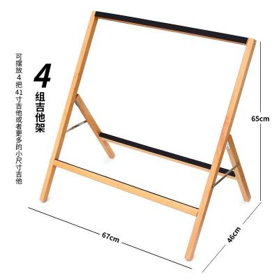 China Handmade Custom Hardwood Guitar Folding Wooden Stand for 4 Electric or Bass, Guitar Stand for Home or Studio for sale