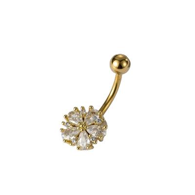 China New factory direct sale FASHIONABLE style customized luxury gold titanium sliver plated belly piercing ring for sale