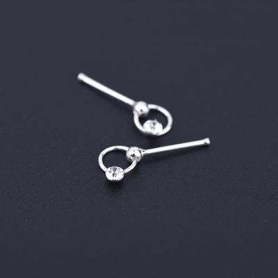 China Vintage 925 Sterling Silver Nose Stud Cross Gold Silver Zircon Diamond Nose Stud Customized for sale