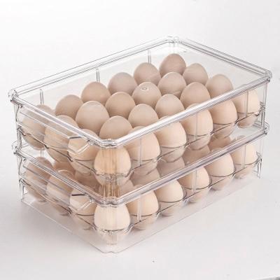 China Freshness Preservation Refrigerator Egg Box Refrigerator Organizer Cuisine Kitchen Egg Storage Box Fruit Vegetable Keeper for sale