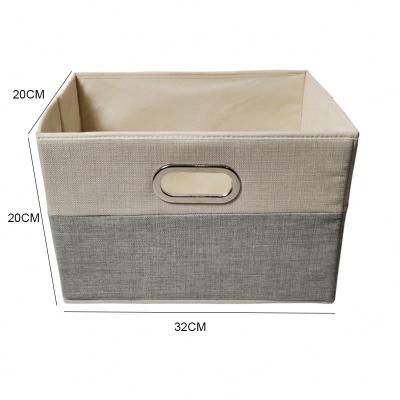 China Sustainable China Natural Storage Baskets Fabric Storage Bin Children Toys Clothes Canvas Cotton Linen Foldable Storage Basket for sale