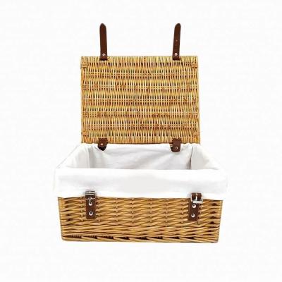 China Sustainable Wholesale Handmade Mini Picnic Basket Cheap Wicker Picnic Basket Set For 2 Person for sale