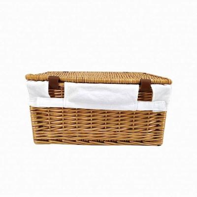 China Sustainable Cheap  For Home Storage  Toronto Wicker Rattan Lined Picnic Basket for sale