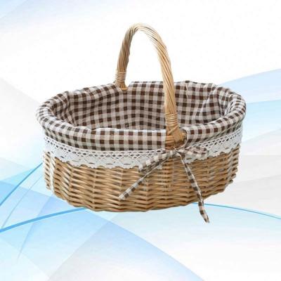 China Sustainable High Quality Mini Willow Picnic Basket Set for sale