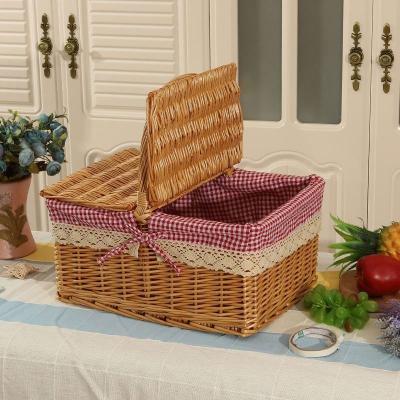 China Sustainable New Arrival Eco Willow Fruit Basket Wicker Picnic Basket for sale