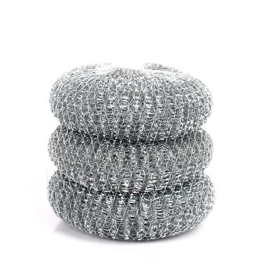 China Sustainable 3pcs Galvanized Mesh / Stainless Steel Mesh Scourer Kitchen Scrubber for sale