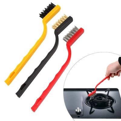 China 3pcs Gas Stove Steel Wire Bristle Cleaning Brush Tools Decontamination Viable Kitchen and Bathroom Brush for sale