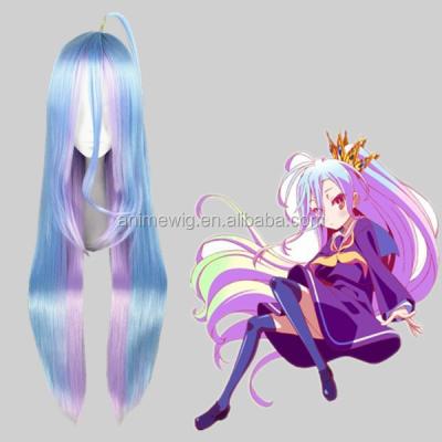 China 100cm High Quality Straight Long Straight NO SET NO LIFE Blue&Pink Hair Anime Wig Mixed Synthetic Cosplay Wigs for sale