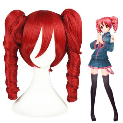 China Straight 40cm VOCALOID kasane teto Wave Anime Cosplay Wigs+2Ponytails Red Cosplay Wig for sale