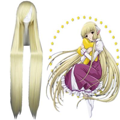 China 130cm Long Anime Blonde Women High Quality Straight Chobits Eruda Straight Cosplay Wigs for sale