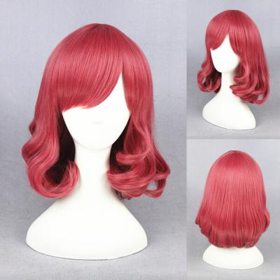 China Wholesale 35cm Short Straight Japanese Noragami Girls Anime Cosplay Dark Pink Wigs for sale