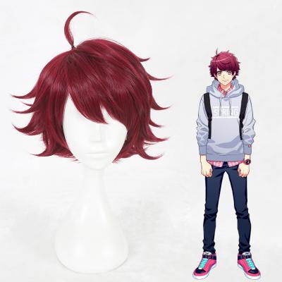 China A3 Sakuya Sakuma Cosplay Wig 32cm Anime Cosplay Hair Short Straight Synthetic Red Wig For Man 336A for sale