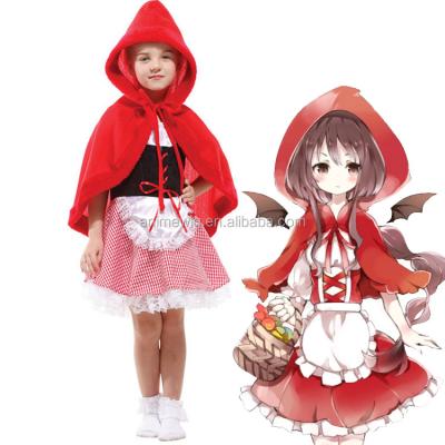 China Anti-Static Hot Red Hooded Little Girls Fairy Tale Sale Costume Performance Halloween Party Wear Cosplay Dresses for sale