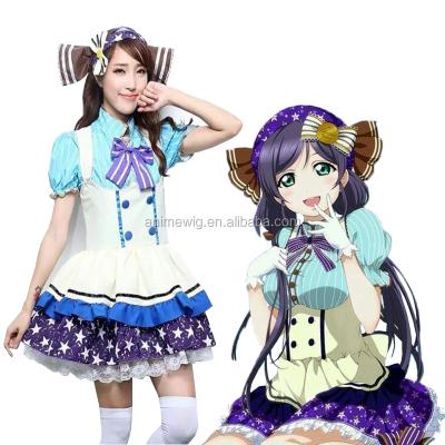 China Wholesale Purple Live Candy Lolita Dress Nozomi Tojo Anime Cosplay Costume Uniform Cloth Love TR007 for sale