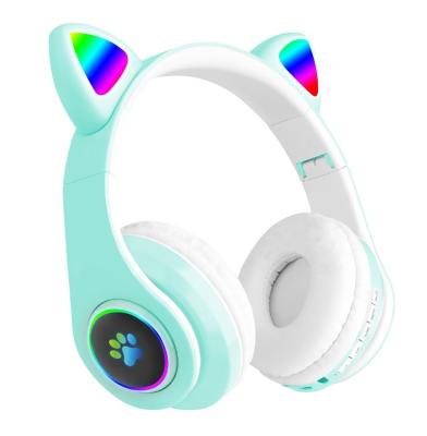 China Wholesale High Quality B39M Hot Sale Factory Price Cat Ear Headphones With LED Lights And Style Cute Cat Headset for sale