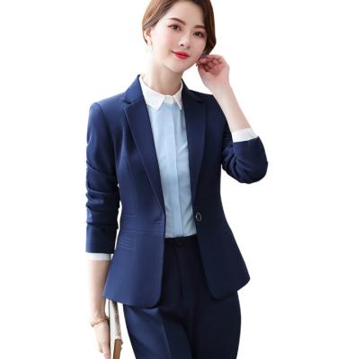 China Breathable Wholesale Lady Uniform Formal Pant Suits 2 Piece Female Office Set Women Suits for sale