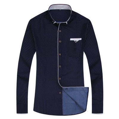 China Anti-Wrinkle Fashion Print Casual Men Long Sleeve Shirt Slim Fit Style Plus Size Mens Dress Shirt for sale