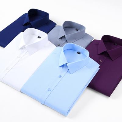 China Hot Selling Custom Made Anti-Wrinkle Long Stand Collar Sleeves Business Formal Men's Shirts for sale