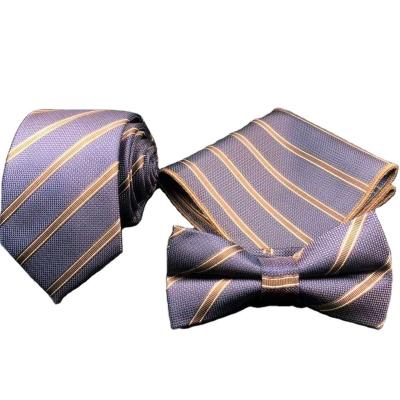 China 2020 Hot Sale Normal Neck Tie Handkerchief Bow Tie Suit Accessories For Men Wedding Gifts Dress Tie Set for sale