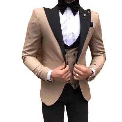 China Breathable Wholesale Crest-Lapel Slim Fit Blazers Wedding Party Tuxedo Suits Set For Men for sale