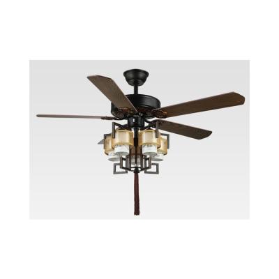 China Modern factory directly sell teahouse style retro 220v input voltage ceiling fans with light for sale