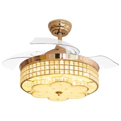 China Wholesale Custom High Quality Modern Home 3 Blades Crystal Ceiling Fan With LED Light for sale