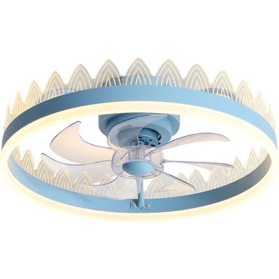 China 2021 New Arrival Modern Crown Light Luxury Crown Leaf Invisible Ceiling Lamp 112w Living Room Invisible Ceiling Fan With Led Light for sale