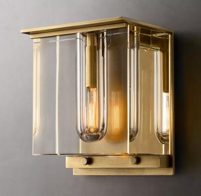 China Modern Sconce New In Modern Clear Glass Gold Living Room Dining Room Lights Wall Color Sconce Cube Design for sale