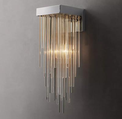 China Modern Design Luxury Silver Hotel Customized Sconce Modern Crystal Pendant Sconce Wall Lamp Villa Villa for sale