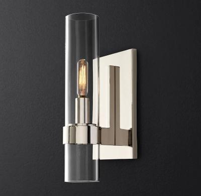 China Modern Nickel Finish Tall Sconce For Villa Hotel Indoor Lights Customized Wall Lamp for sale