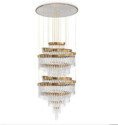 China Creative traditional post-modern luxury living room lamp chandelier restaurant villa aisle room staircase building model chandelier for sale