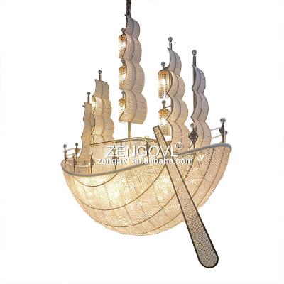 China Traditional Creative Studio Lamp Big Ship Empire Hanging Luxury Crystal Chandelier Shape Chandelier for sale