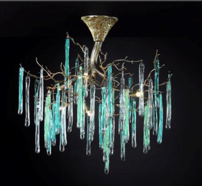 China Post-modern traditional art copper chandelier around the branch home bedroom creative chandelier of new high-end living room lamp for sale