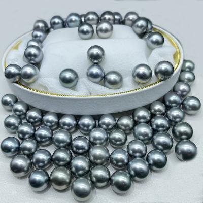 China Jewelry Making 12mm Round Shell Pearl Electroplated Pearl Gray Beads Gemstone Beads Loose Beads For Jewelry Making Wholesale for sale