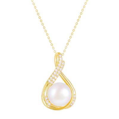 China Hot Sale Vintage And Cheap Price Women Gold Plated Real Pearl Necklace Real Waterdrop Pearl Necklace Women Dangle Necklace Women for sale