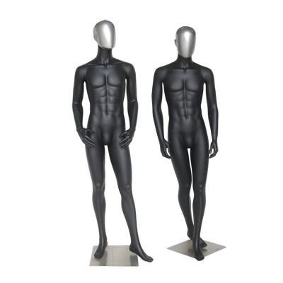 China 2019 New Design Fiberglass Head Silver Black Full Body Male Mannequin For Display for sale