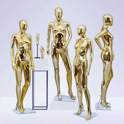 China 2019 Gold Color PP Plastic Plated PP Material Plastic Female Mannequin For Window Display for sale