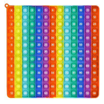 China Developmental Rainbow Toy Stress Relief Keyboard Squishy Intellectual Squeeze Toys Sensory Numbers Letters Multiplication Formula Tables Restless Person Toy for sale