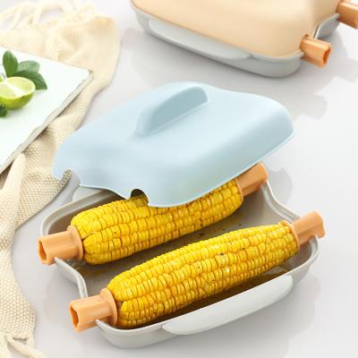 China Hot Selling Amazon Disposable Kitchen Tools Double Cave Microwave Cooker Steamed Corn Box Set for sale