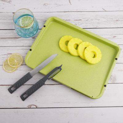 China Wholesale Volume Custom 3 Pcs Kitchen Vegetables Flexible Green Fruits Disposable Peeled Plastic Set Plastic Cutting Board for sale