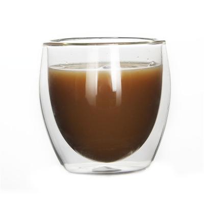 China Borosilicate Glass Coffee Cup Double Wall Viable Wall Juice Mug Beer Glass for sale