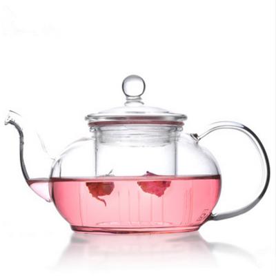 China High Quality Sustainable Borosilicate Glass Heat Resistant Teapot with Glass Infuser for sale