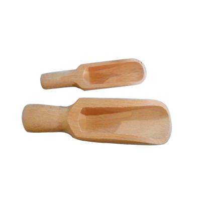 China Large 10cm 14cm Kitchen Bathroom Beech Wooden Scoop Bath Laundry Salt Viable Wooden Spoon for sale