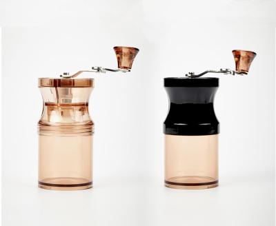 China Sustainable New Design PC Housing Ceramic Core Mini Portable Manual Coffee Grinder for sale