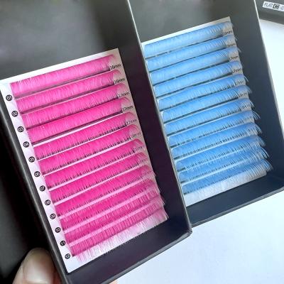 China Vendor 0.07 Color Classic Long Lash Lashes Private Label Lashes Extensions Suppliers Natural Soft Fluffy Pink Color Matte Lashes for sale